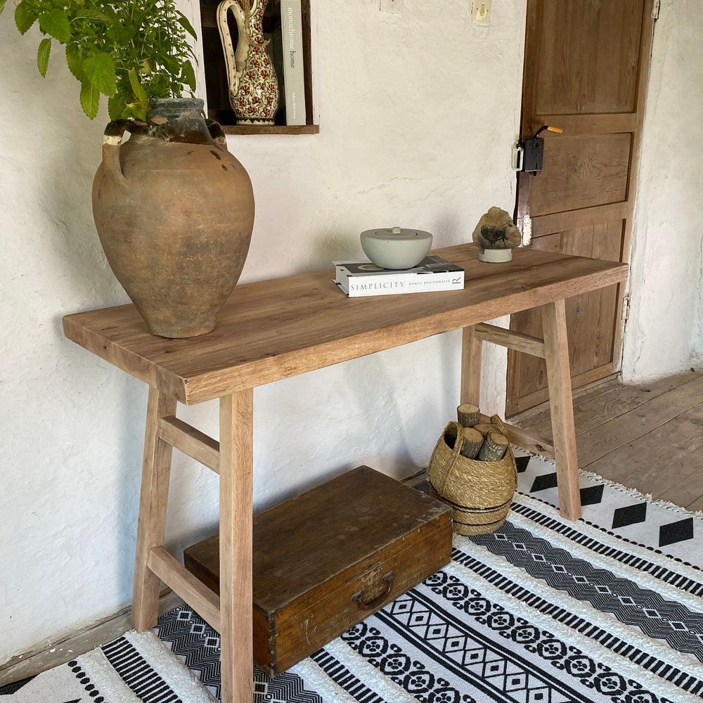 Console Table, Unique Rustic/Reclaimed Wood, Custom Farmhouse Hallway Sofa Entrway Wooden Solid Foyer Dresser Entry Table Gift for Women/Her