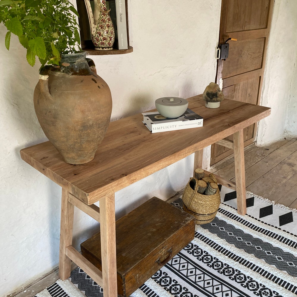Console Table, Unique Rustic/Reclaimed Wood, Custom Farmhouse Hallway Sofa Entrway Wooden Solid Foyer Dresser Entry Table Gift for Women/Her