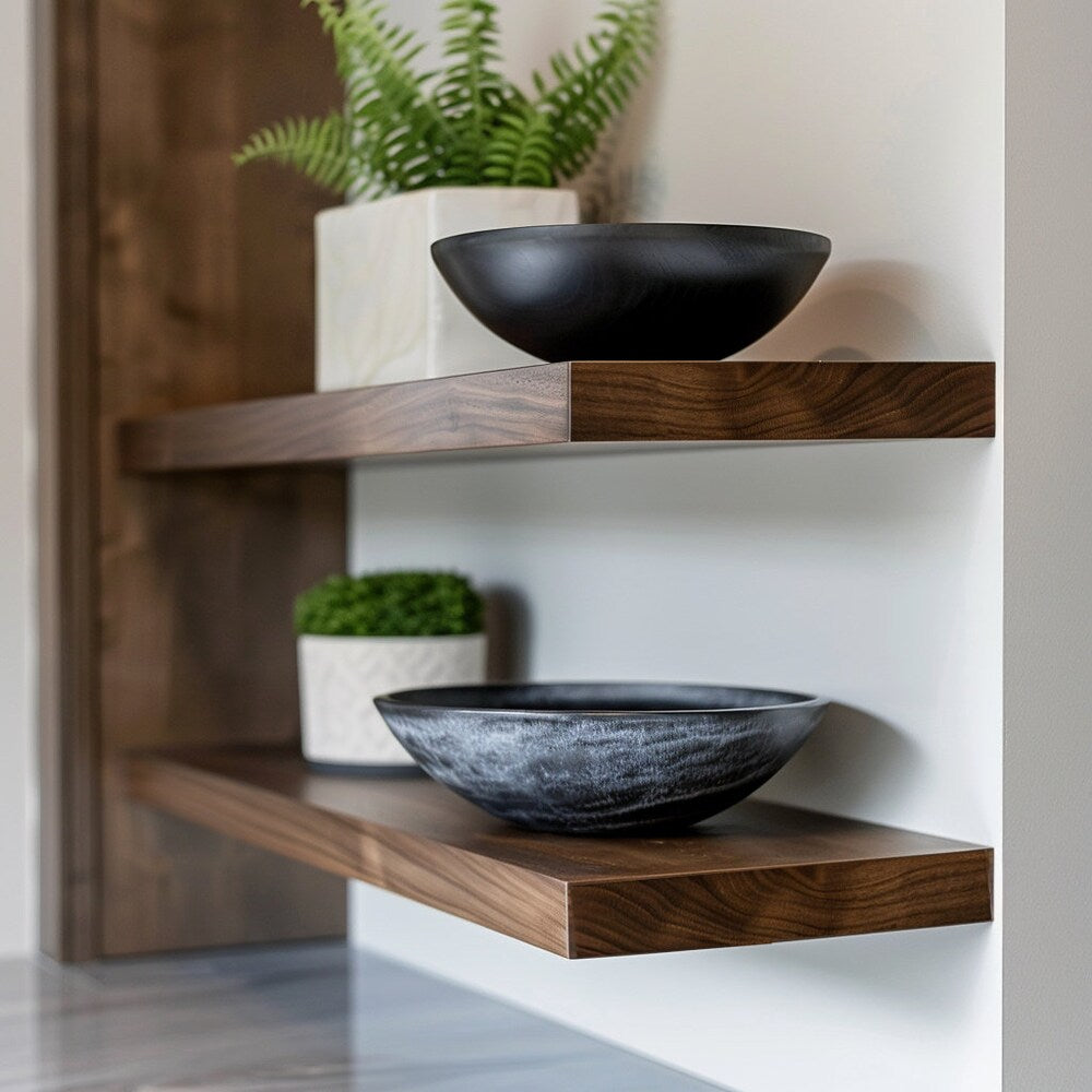 Walnut Floating Shelf, Custom Dark Wood Shelf, Espresso Wood, Handmade Walnut Wall Shelf, Black Walnut Shelf