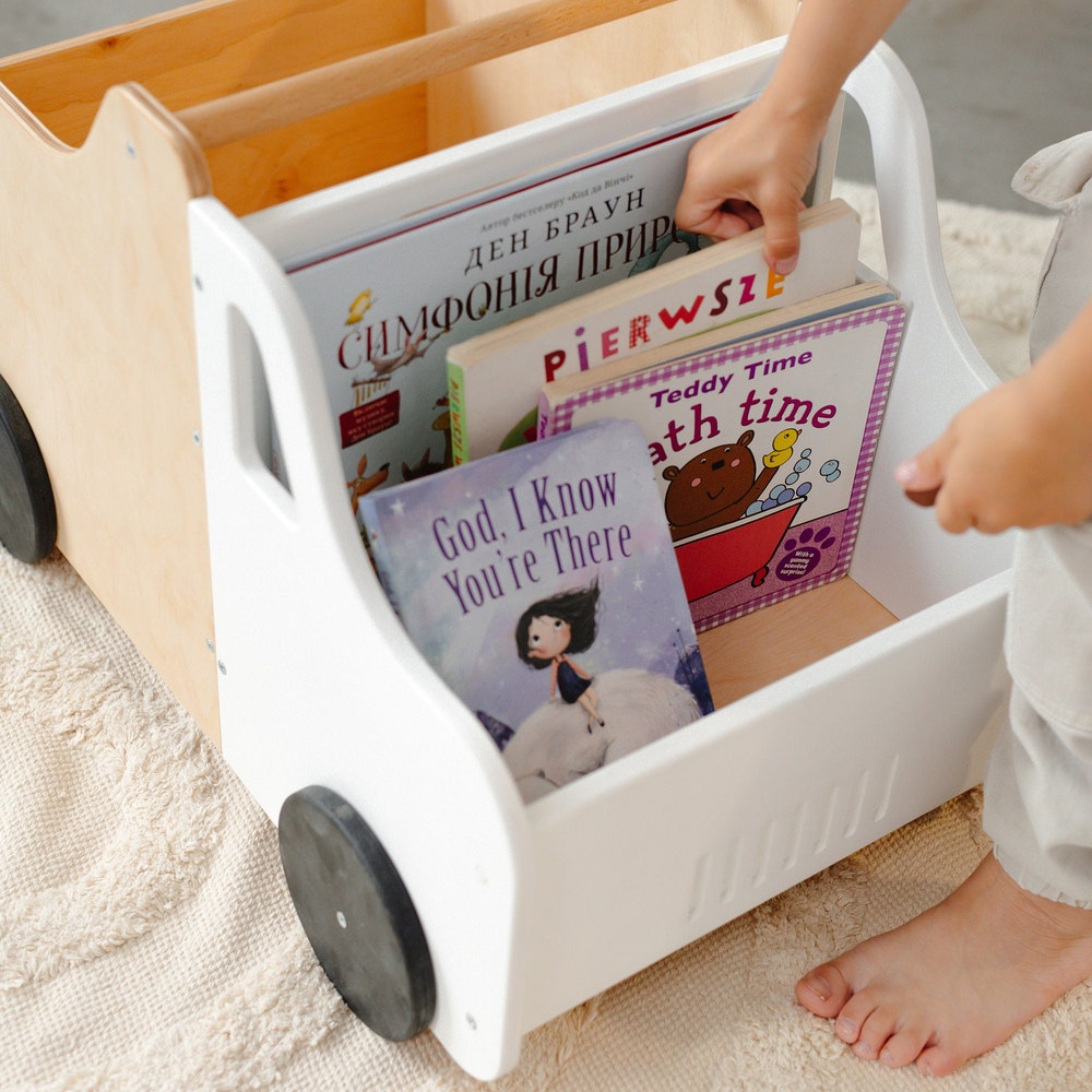 Toys Box Truck - Toddler Furniture, Montessori bookshelf, Baby Shower Gift, Playroom Storage, Nursery Organizer, First Christmas Present