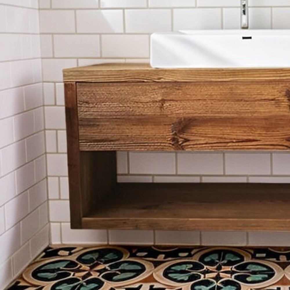 Bathroom Rustic Vanity, Reclaimed Wood Solid Bathroom Vanity, Live Edge Farmhouse Rustic Wood Decor, Counter Top Wood Table