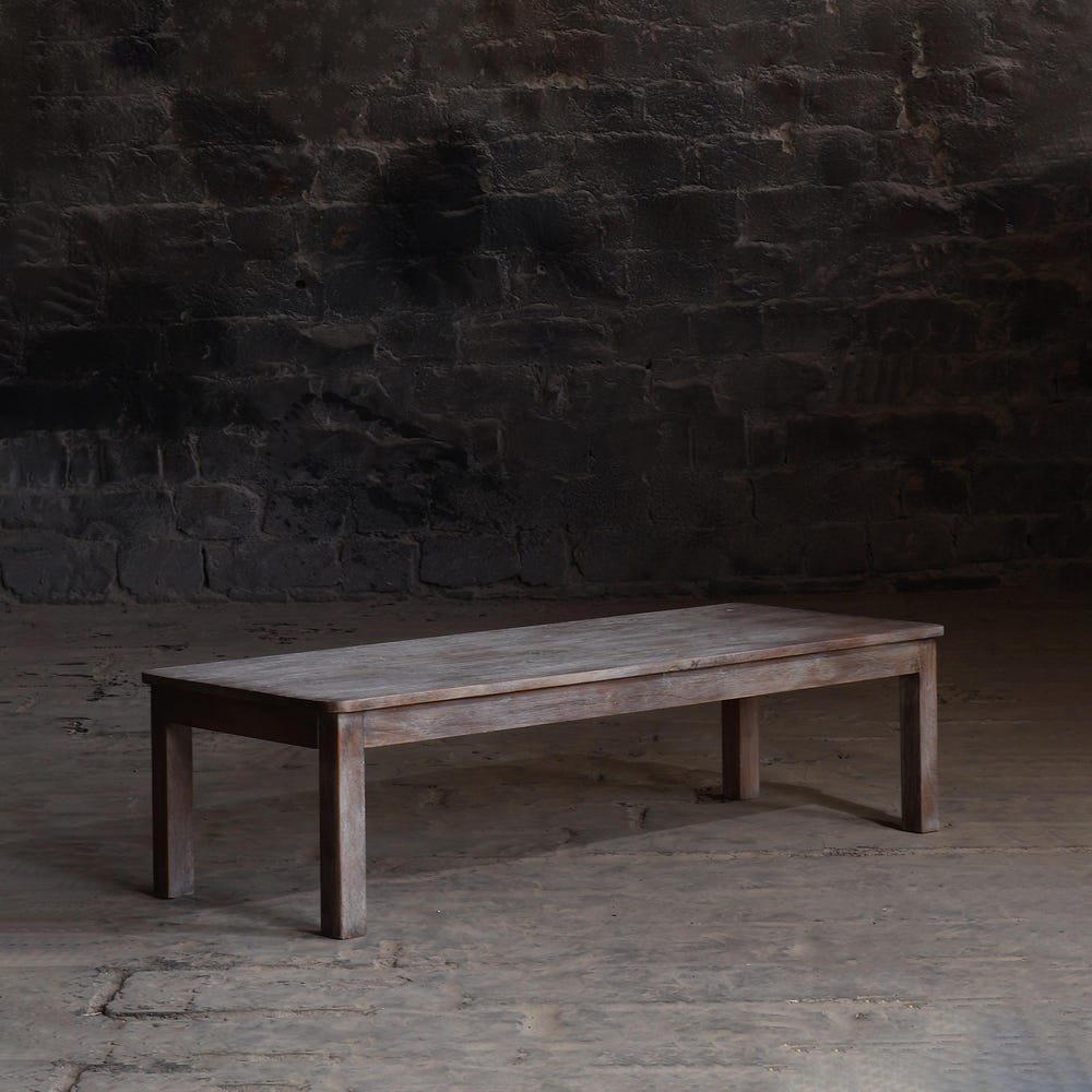 Vintage Reclaimed neem Wood Coffee Table | Rustic Grey finish | Smooth round edges | Easy Customization | Living room Center/Sofa table