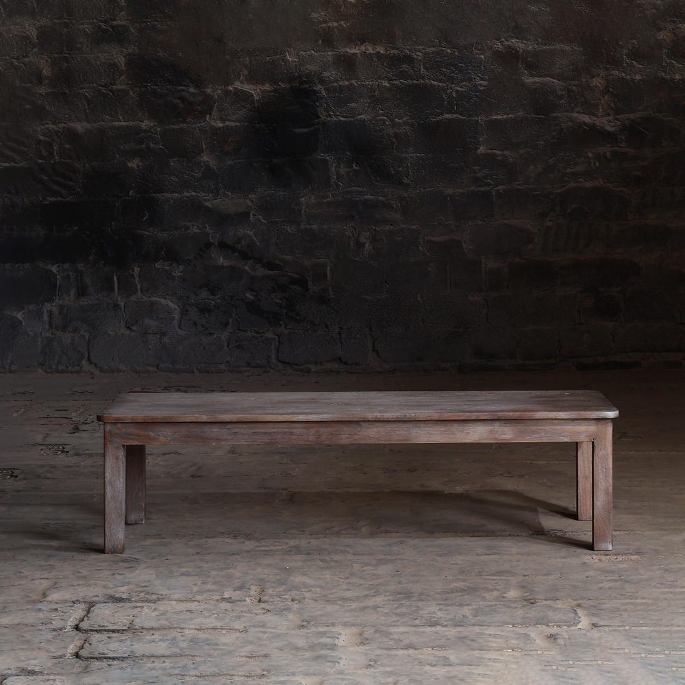 Vintage Reclaimed neem Wood Coffee Table | Rustic Grey finish | Smooth round edges | Easy Customization | Living room Center/Sofa table