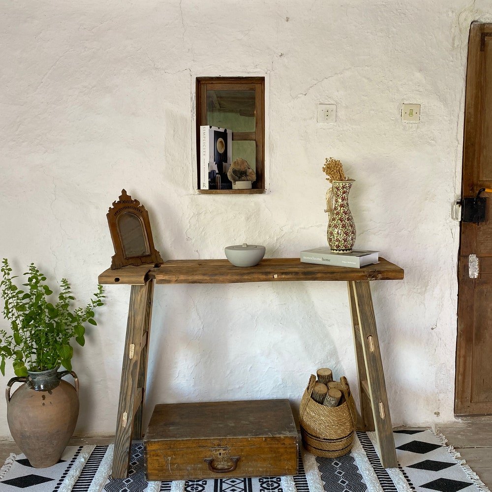 Console Table, Unique Rustic/Reclaimed Wood, Custom Farmhouse Hallway Sofa Entrway Wooden Solid Foyer Dresser Entry Table Gift for Women/Her