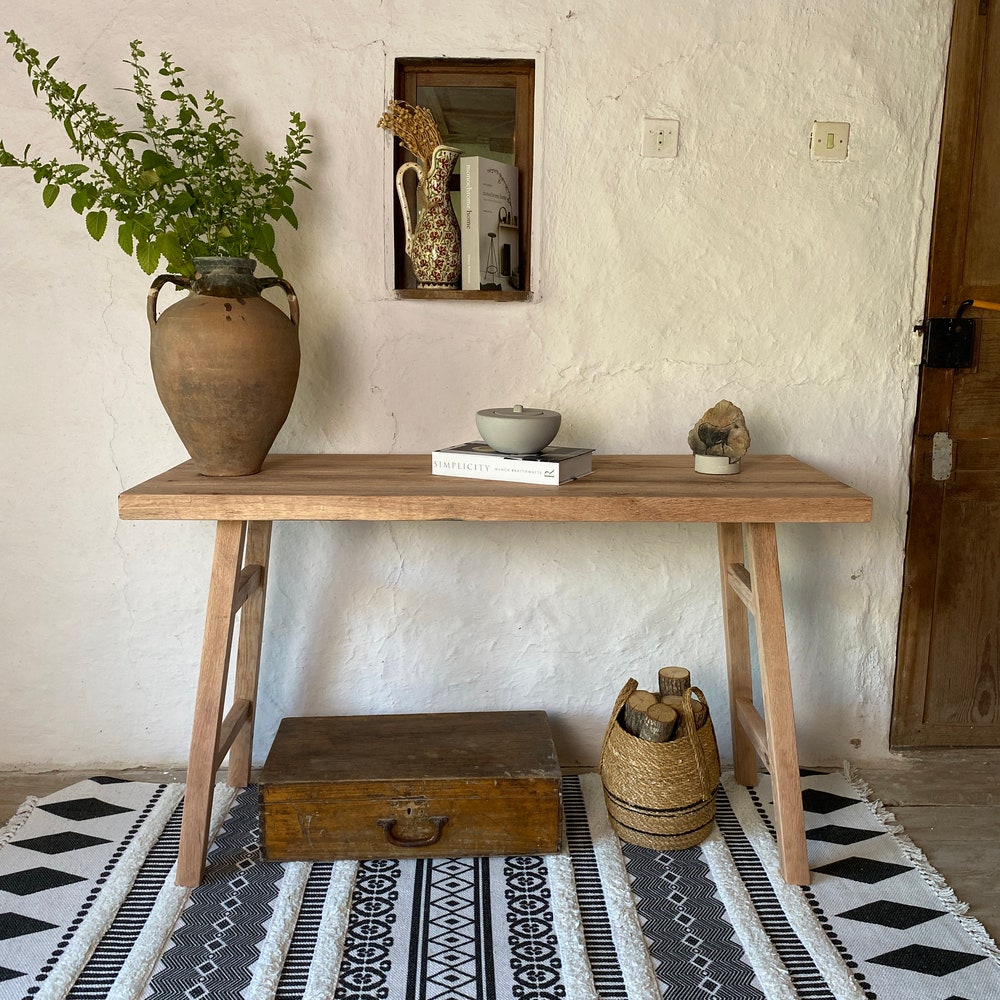Console Table, Unique Rustic/Reclaimed Wood, Custom Farmhouse Hallway Sofa Entrway Wooden Solid Foyer Dresser Entry Table Gift for Women/Her
