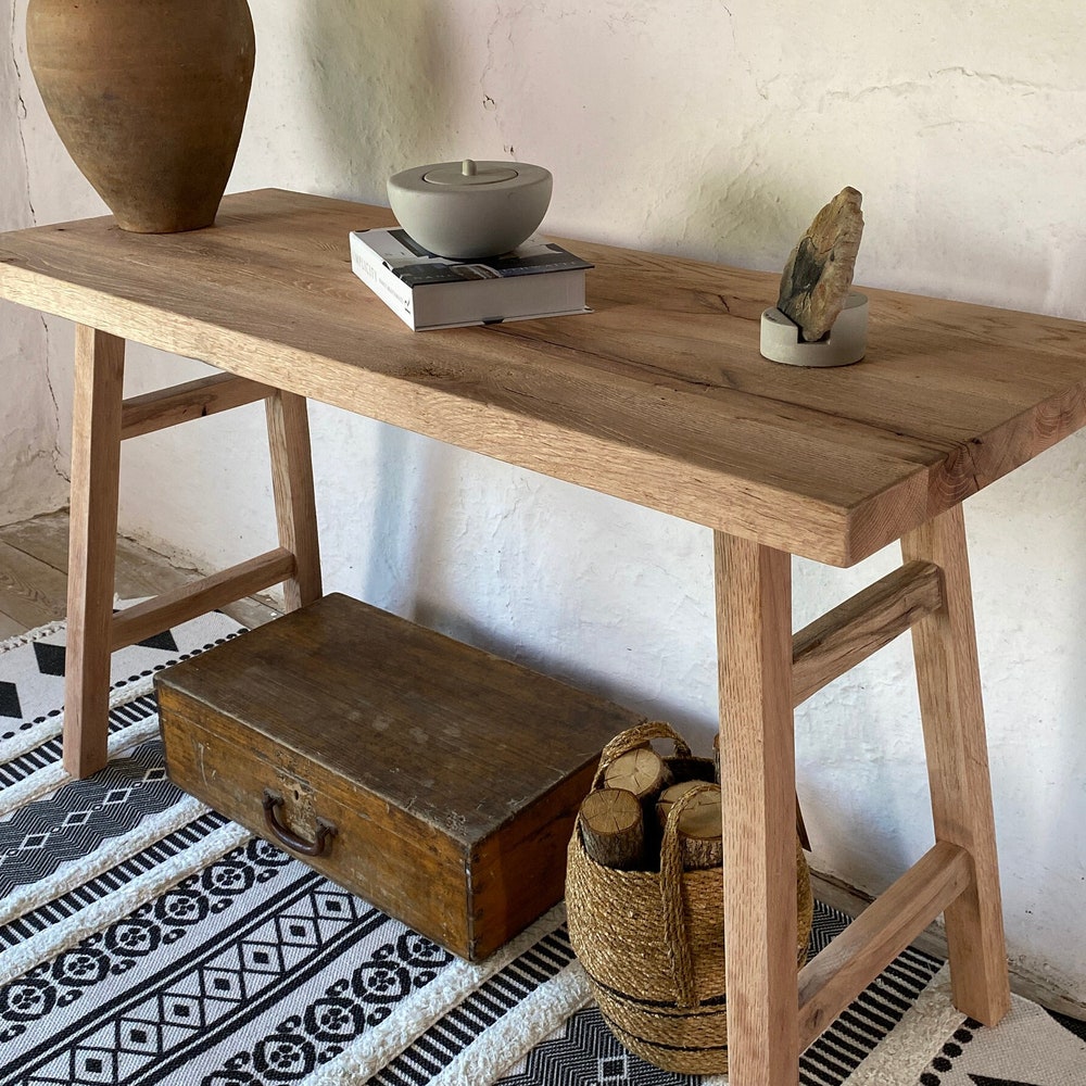 Console Table, Unique Rustic/Reclaimed Wood, Custom Farmhouse Hallway Sofa Entrway Wooden Solid Foyer Dresser Entry Table Gift for Women/Her