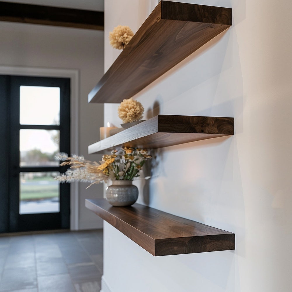 Walnut Floating Shelf, Floating Shelf, Walnut Shelf, Wooden Floating Shelf, Wood Wall Shelf, Dark Wood Shelf, Wooden Shelf