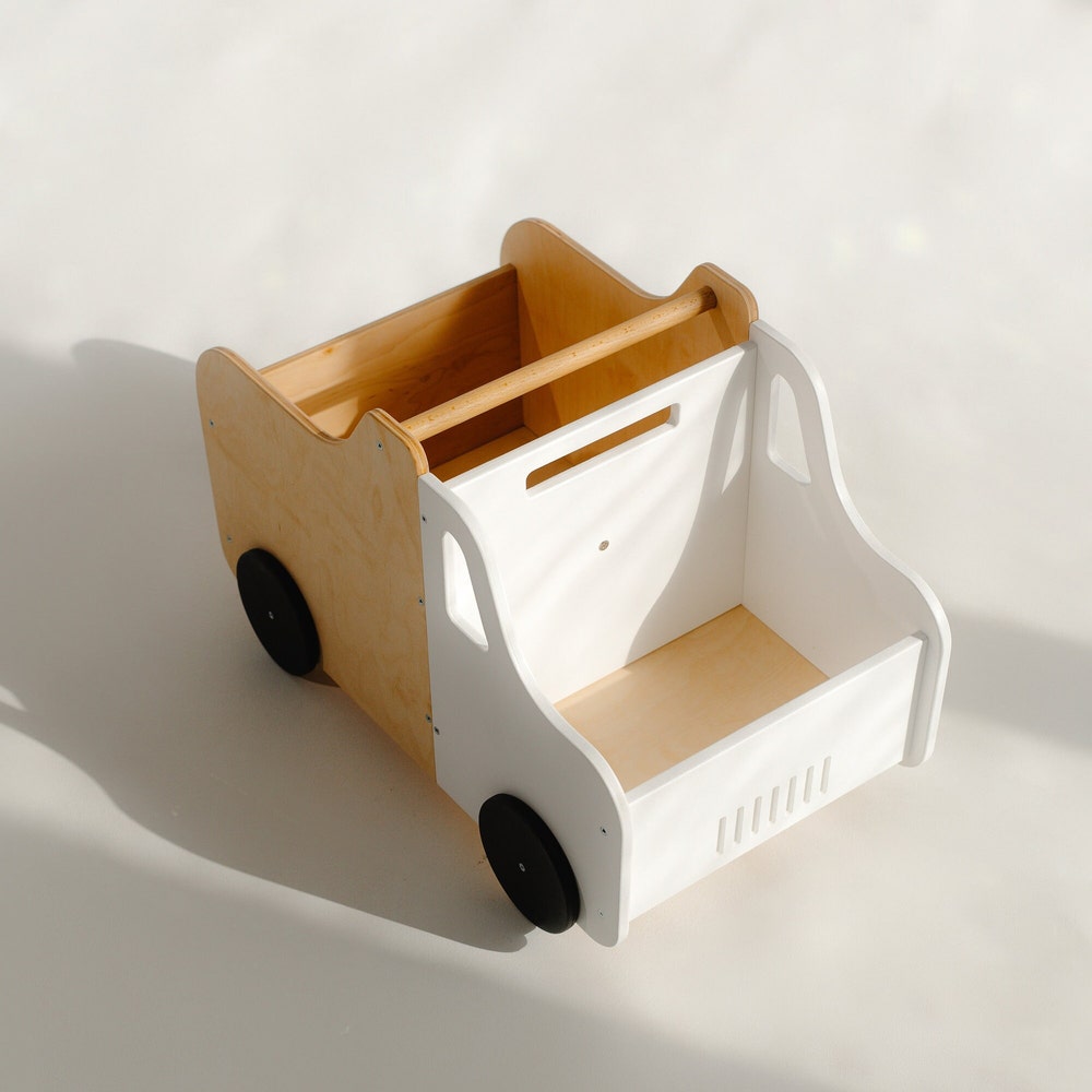 Toys Box Truck - Toddler Furniture, Montessori bookshelf, Baby Shower Gift, Playroom Storage, Nursery Organizer, First Christmas Present