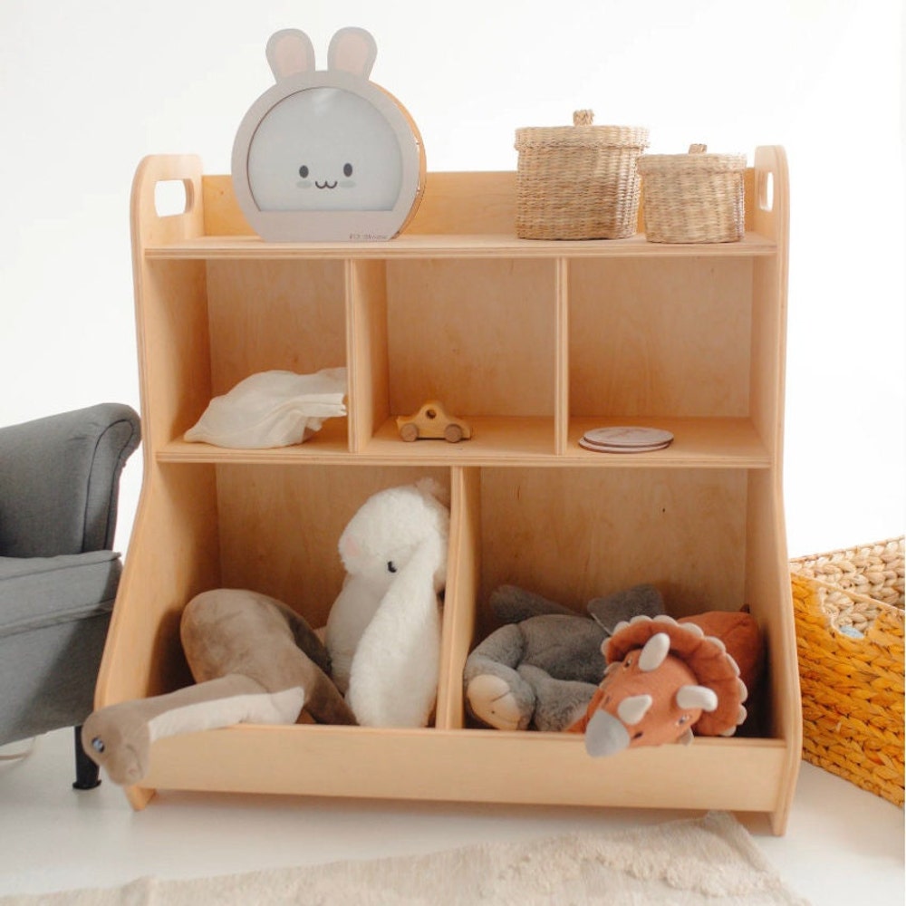 Classroom shelves, Nursery Storage, Playroom Decor, Toddler Bookshelf, Montessori furniture, Storage unit stuff, Preschool Toy display shelf