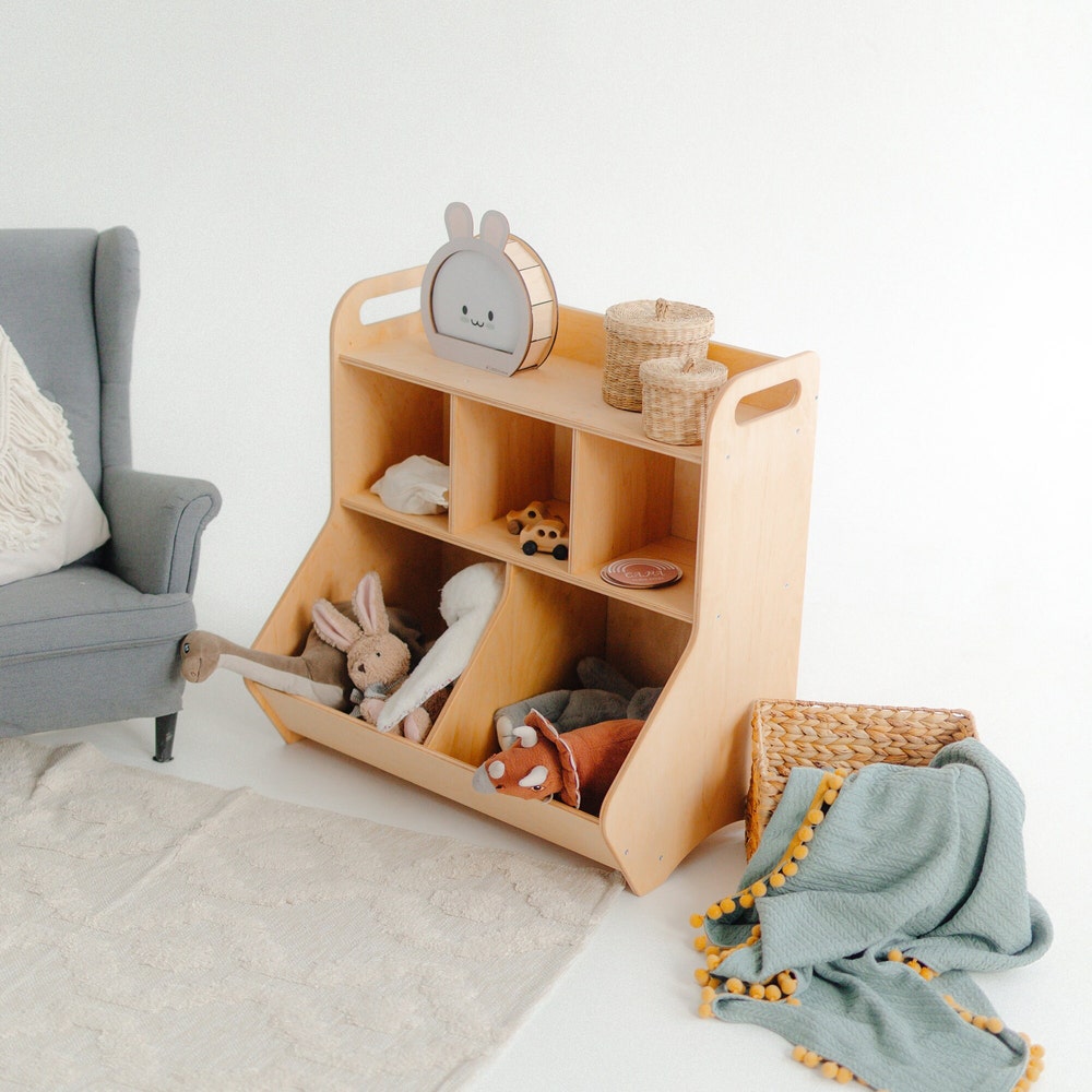 Classroom shelves, Nursery Storage, Playroom Decor, Toddler Bookshelf, Montessori furniture, Storage unit stuff, Preschool Toy display shelf