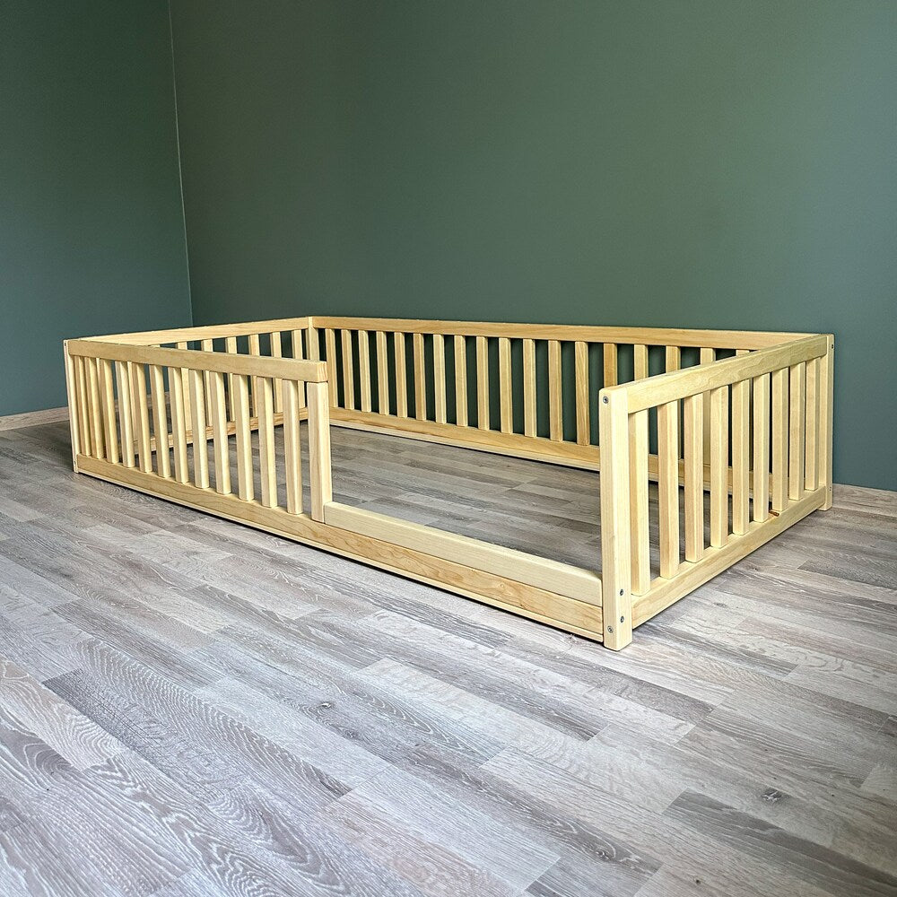 Toddler Floor Bed, With Door Option, Montessori Bed, Floor Bed with Rails, Toddler Bed, Co-Sleeping Bed, Bodenbett, Kinderbett, Bed Frame