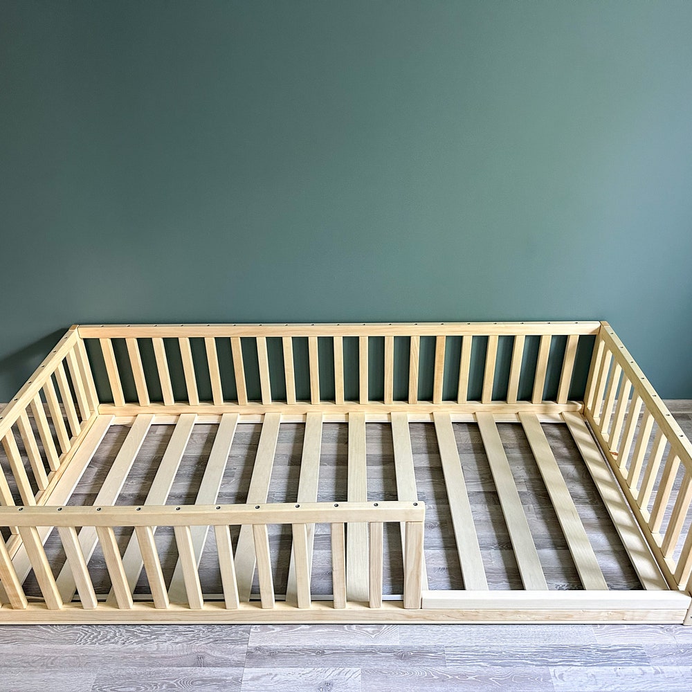 Toddler Floor Bed, With Door Option, Montessori Bed, Floor Bed with Rails, Toddler Bed, Co-Sleeping Bed, Bodenbett, Kinderbett, Bed Frame