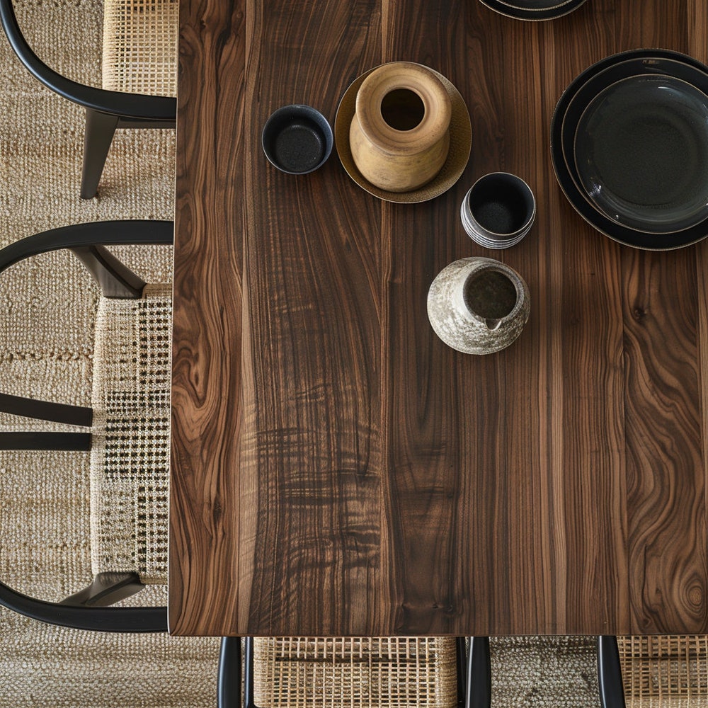 The Payne Walnut Dining Table, Handcrafted Solid Wood Dining Table, Family Dining Table