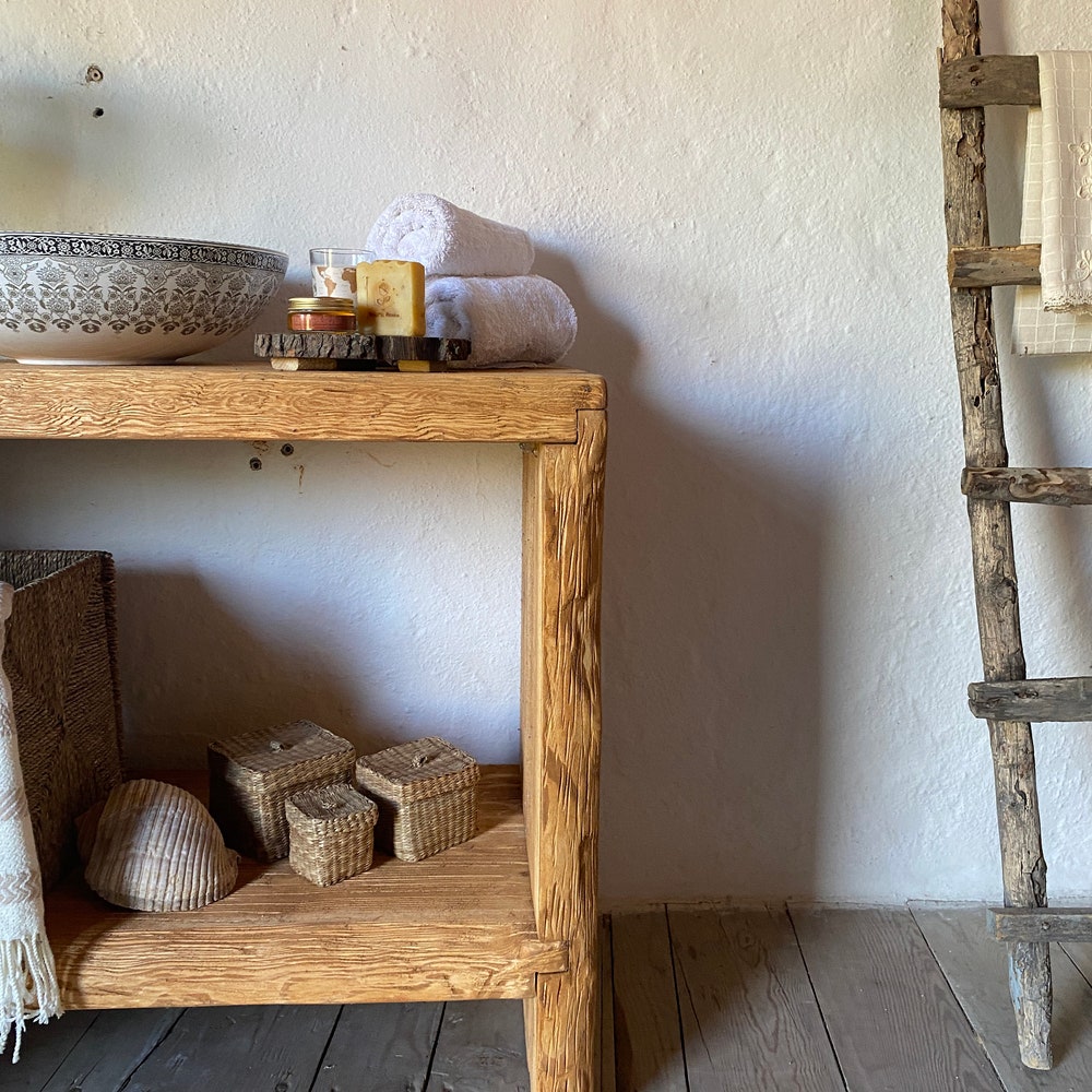 Bathroom Rustic Vanity, Reclaimed Wood Solid Bathroom Vanity, Live Edge Farmhouse Rustic Wood Decor, Counter Top Wood Table