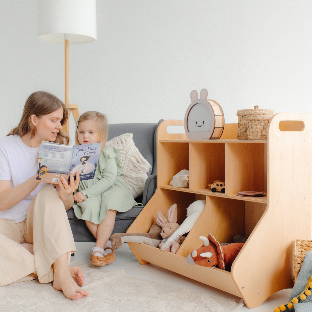 Classroom shelves, Nursery Storage, Playroom Decor, Toddler Bookshelf, Montessori furniture, Storage unit stuff, Preschool Toy display shelf
