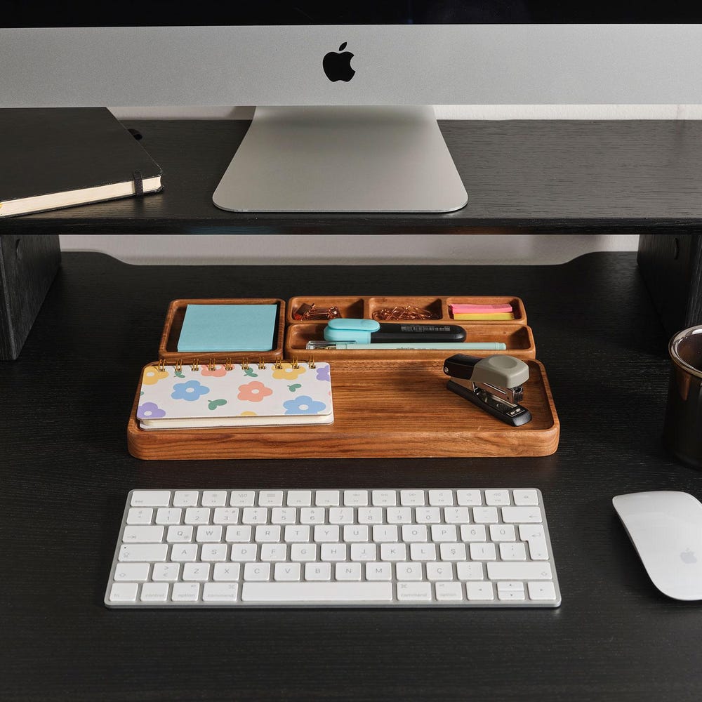 Desk Organizer Set, Notes Holder, Custom Gift, Personalized Tray