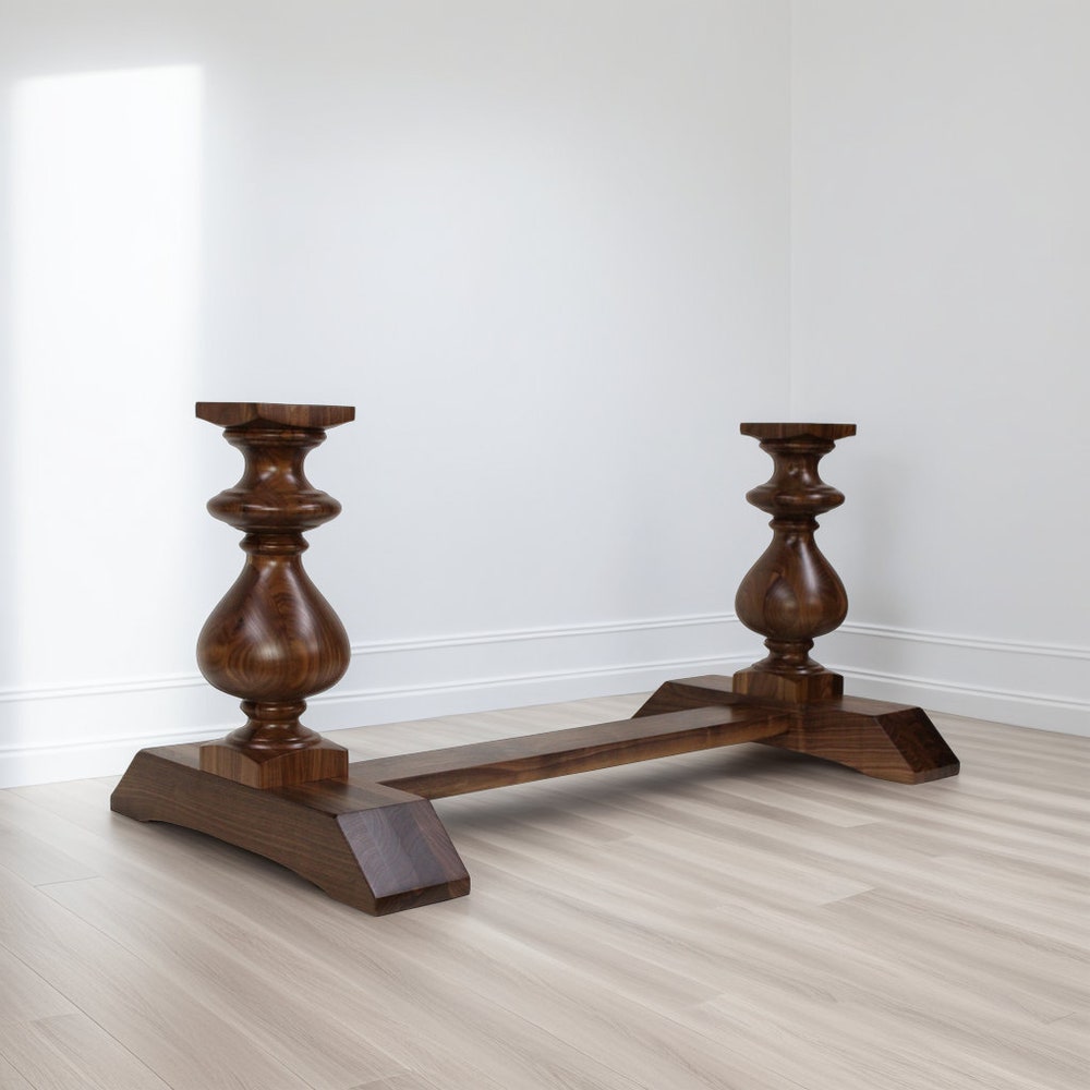 The Benedict Walnut Dining Table, Handcrafted Solid Wood Dining Table, Family Dining Table, Wooden Trestle Table