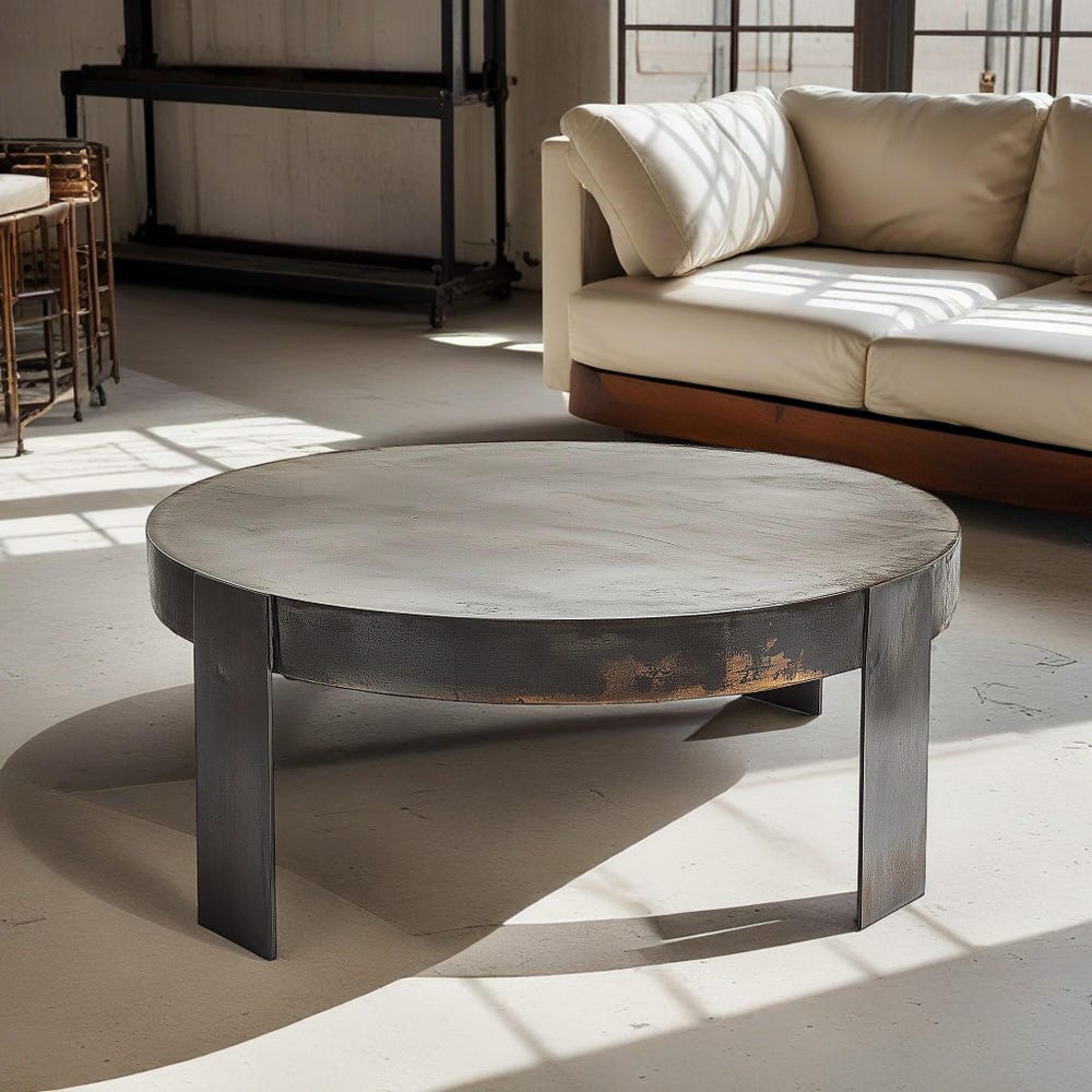 Round Metal Coffee Table, Unique Coffee Table, Central Modern Round Coffee Table