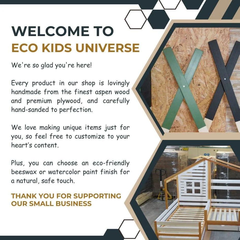 Wooden Bunk Bed for Kids with Safety Rails, Eco Materials, Bed Frame, Bottom Bed, Kinderbett, Floor Bed, Montessori floor bed, Kids Bed