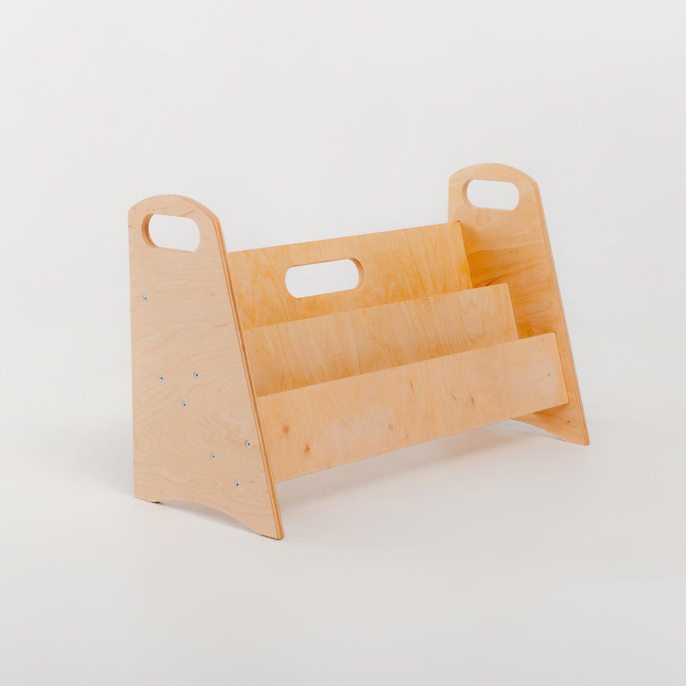 Wooden Montessori Bookshelf for Kids, Playroom Storage Bookcase, Nursery Furniture for Toddlers