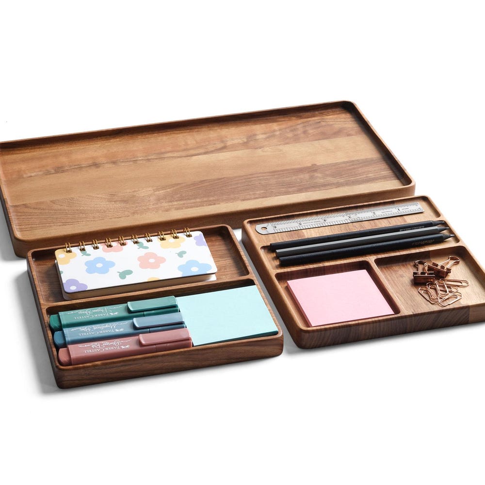 Wooden Desk Organizer Set, Organizer for Accessory Storage, Custom & Personalized Organizers