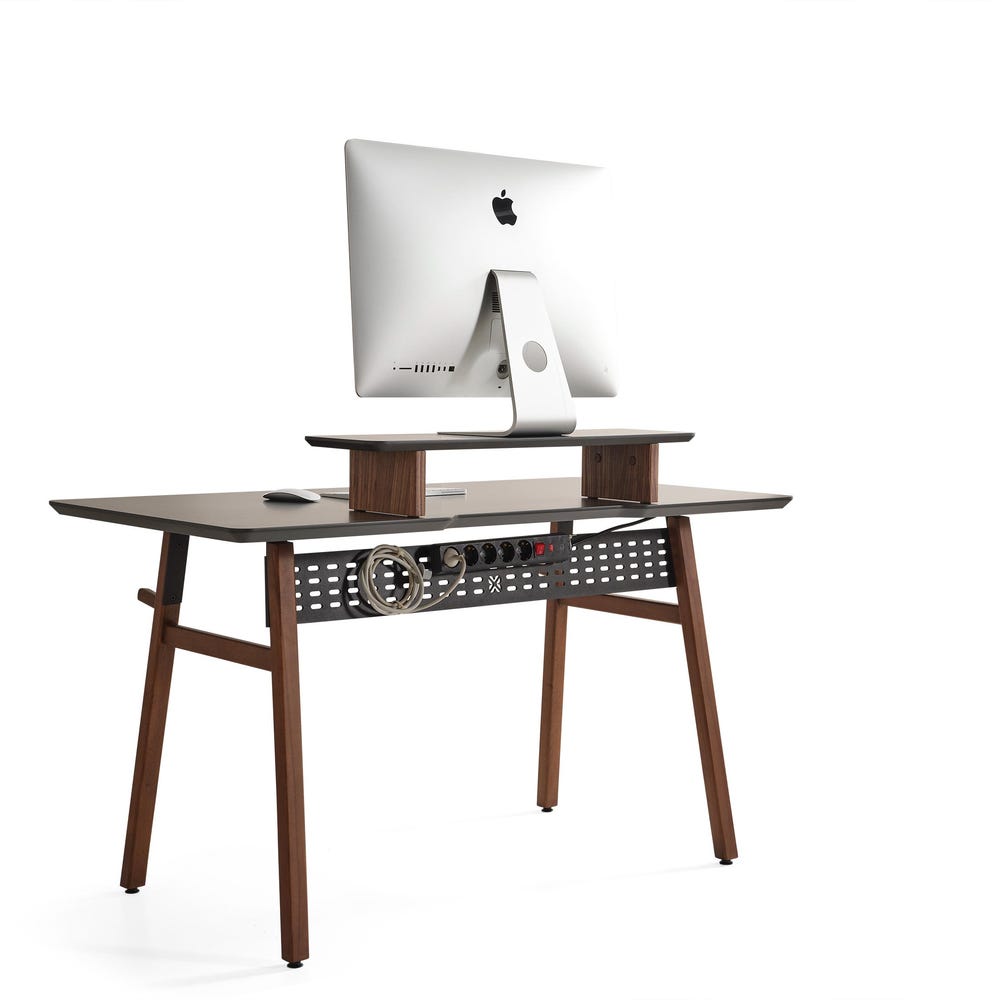 Wooden Work Desk, Wood Office Table, Minimalist Desk, Anthracite or Cream Table for Desk, Wooden Computer Desk, Personalized Gift