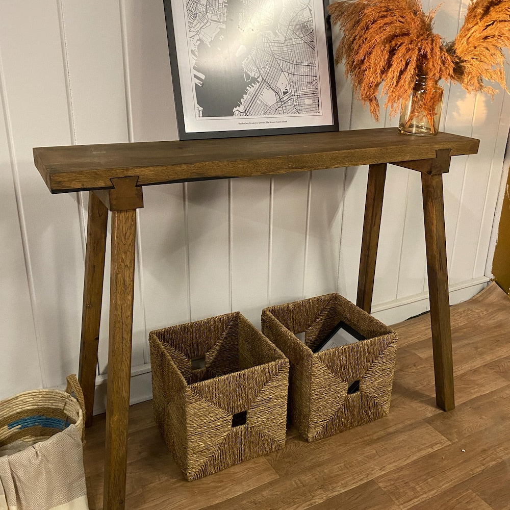 Console/sofa/Entrway table Rustic custom reclaimed Wood/Wooden/Solid/Live edge/slab luxury end/side/foyer/entry/kitchen/coffee/sehpa/ table