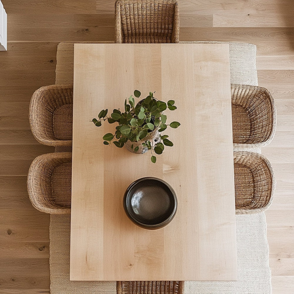 The Fox Maple Dining Table, Rustic Kitchen Table, Solid Wood, Wooden Dining Table, Mid Century, Farmhouse, Dine Table