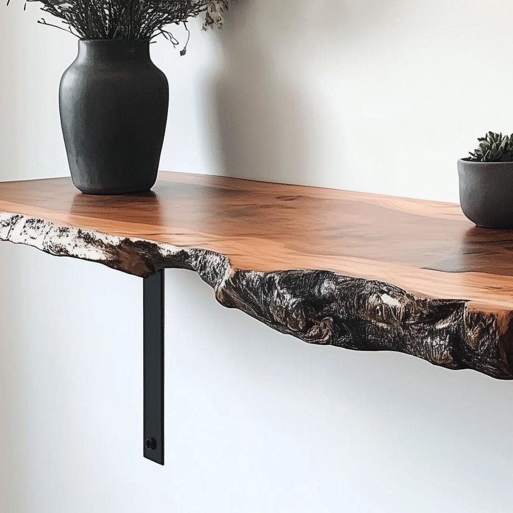 Live Edge Shelf, Wall Mount Shelf, Walnut Shelf, Wooden Shelf, Wall Shelf