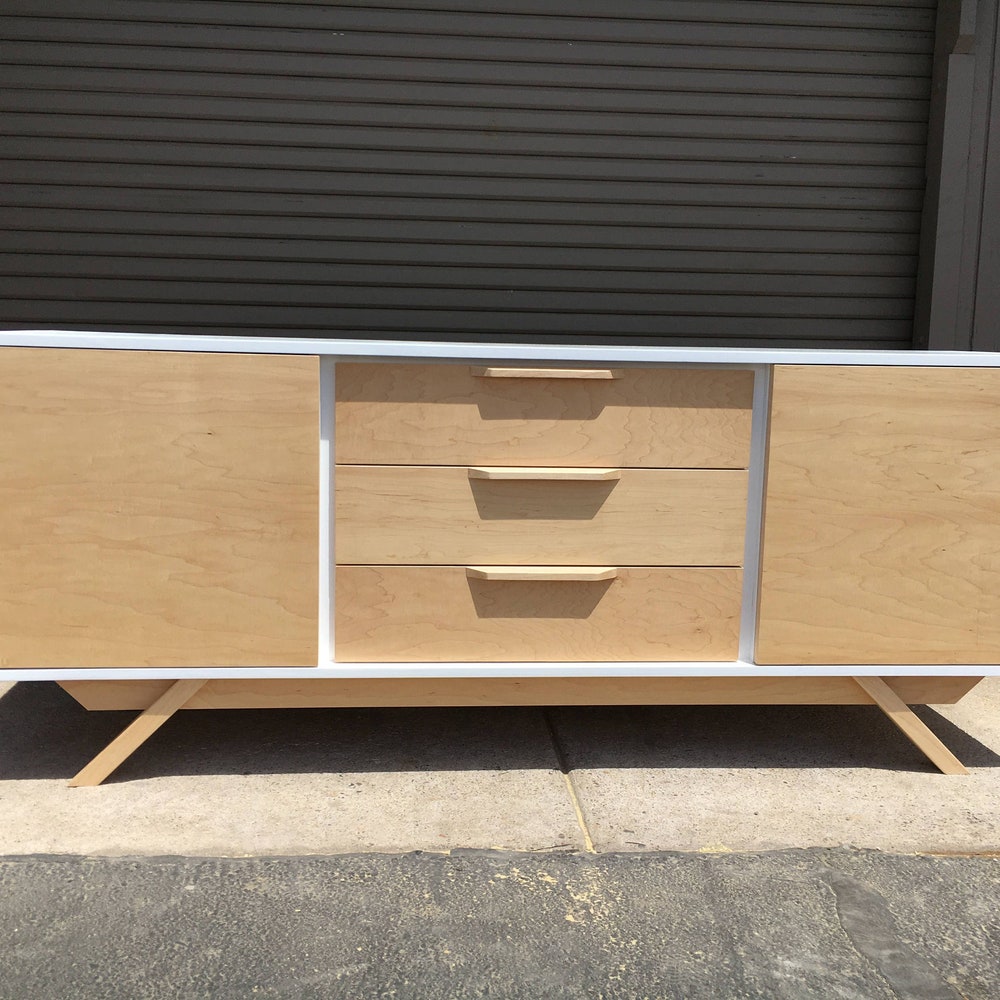 72" Bespoke Statement Credenza -  2 Doors, 3 Drawers - Two Toned