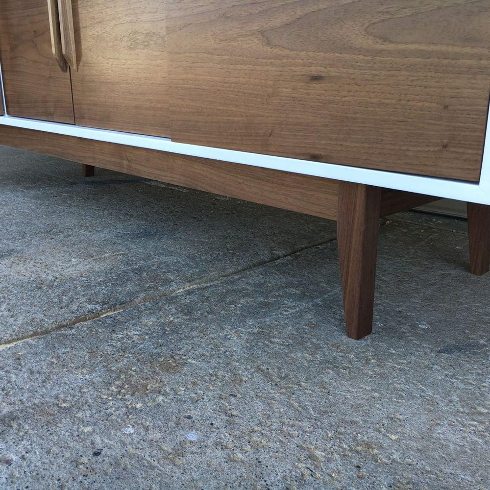 72" Bespoke Statement Credenza - 4 Doors, No Drawers - White & Walnut