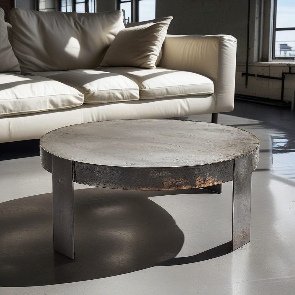 Round Metal Coffee Table, Unique Coffee Table, Central Modern Round Coffee Table