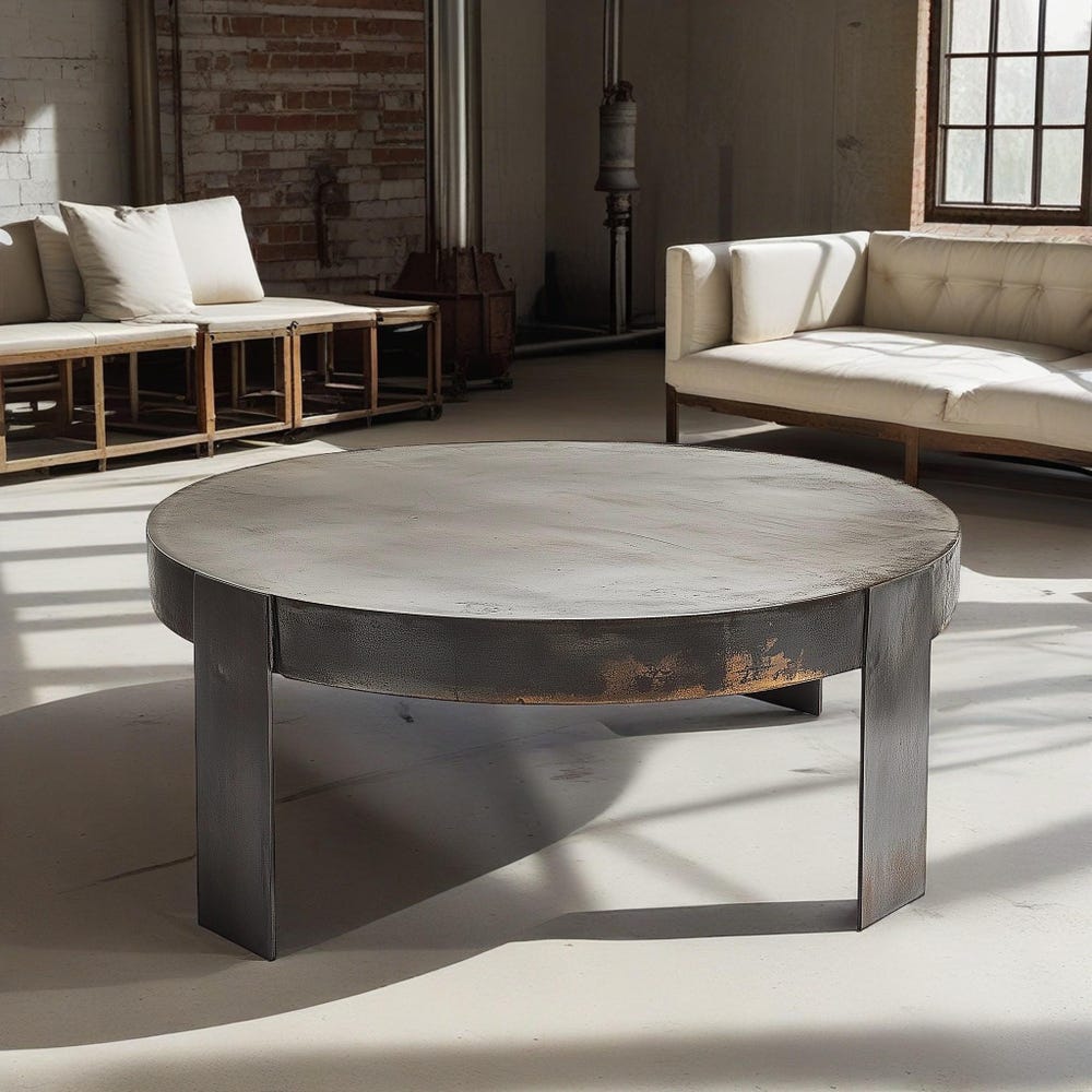 Round Metal Coffee Table, Unique Coffee Table, Central Modern Round Coffee Table