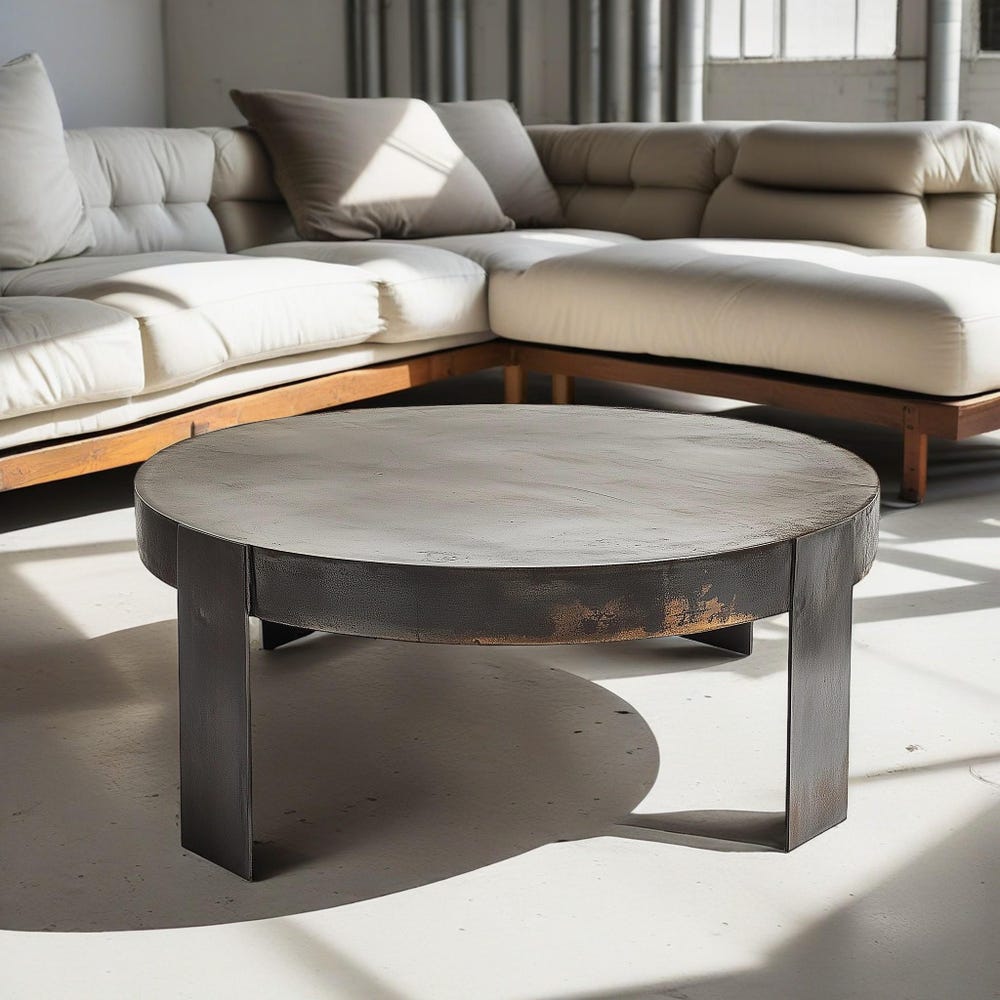 Round Metal Coffee Table, Unique Coffee Table, Central Modern Round Coffee Table