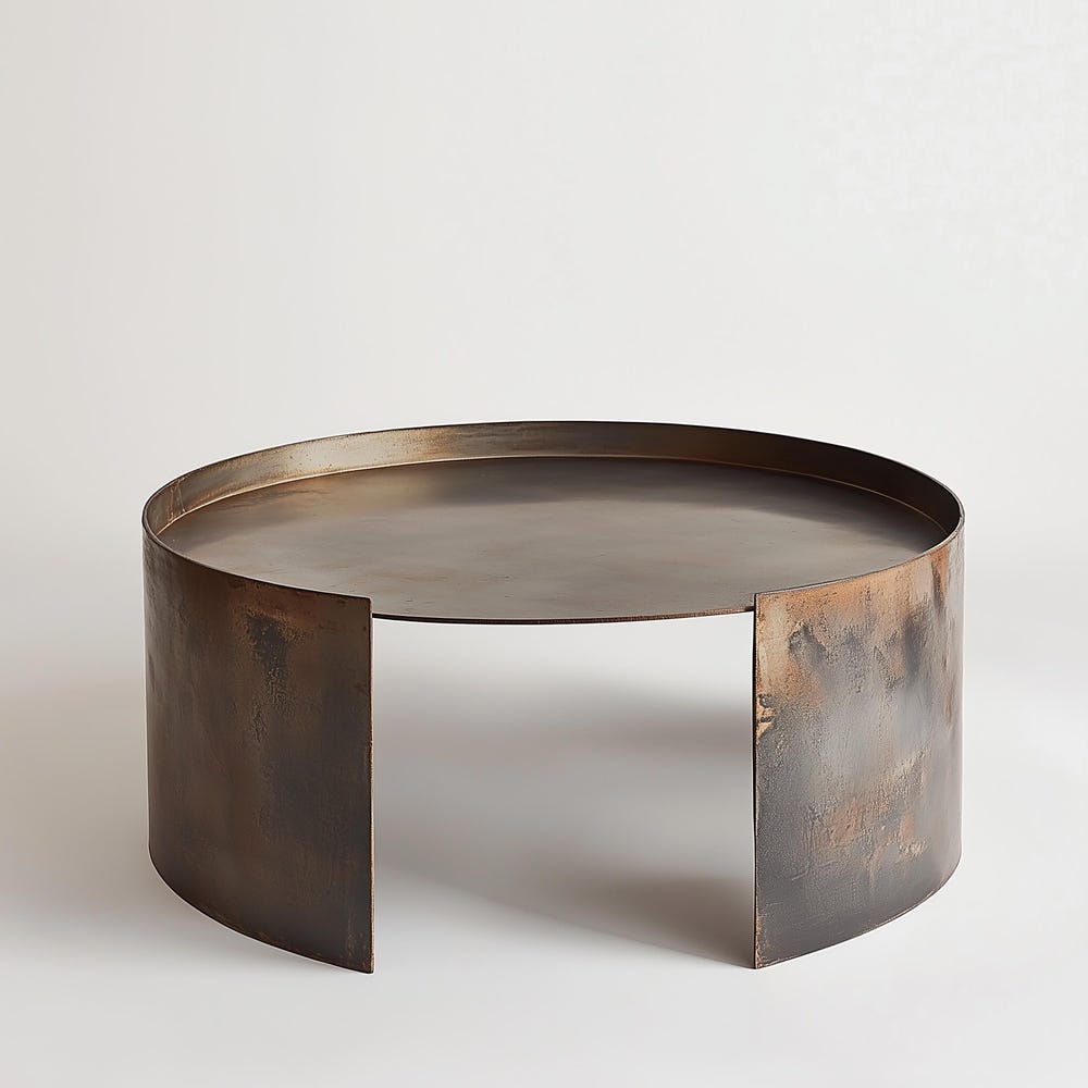 Drum Coffee Table, Metal Drum Table, Low Coffee Table, Modern Coffee Table, Metal Coffee Table