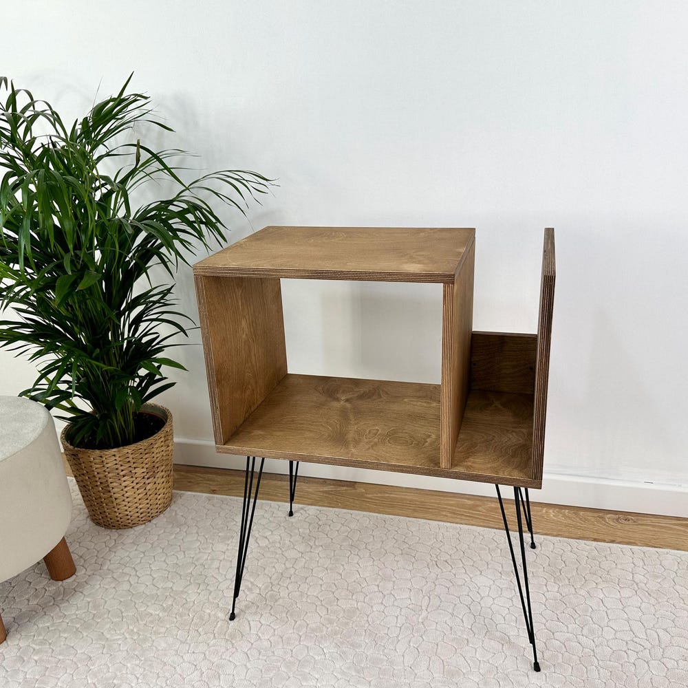 Vinyl Console, Wood Record Player Table, Record Player Console