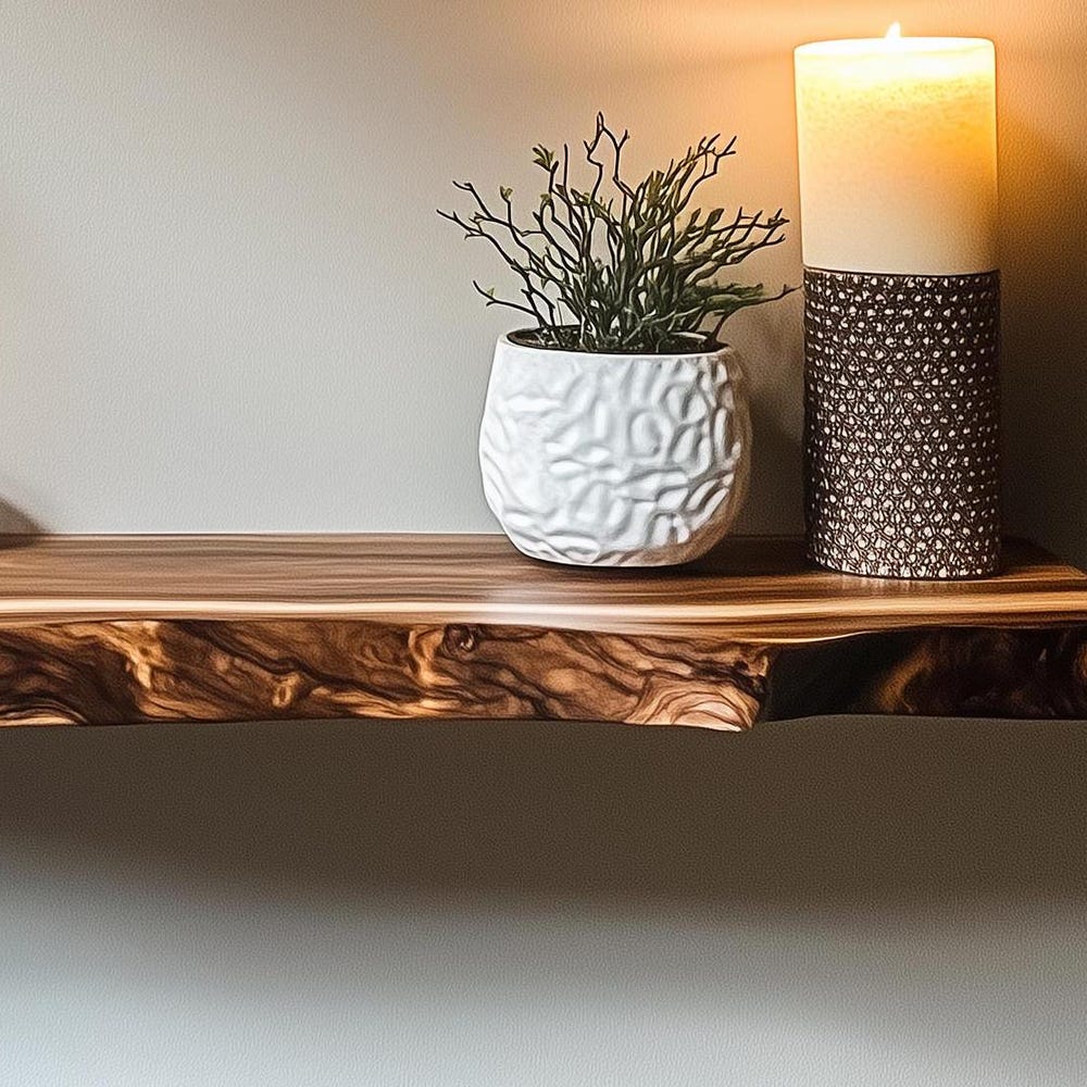 Live Edge Shelf, Wall Mount Shelf, Walnut Shelf, Wooden Shelf, Floating Wooden Shelf, Wall Shelves