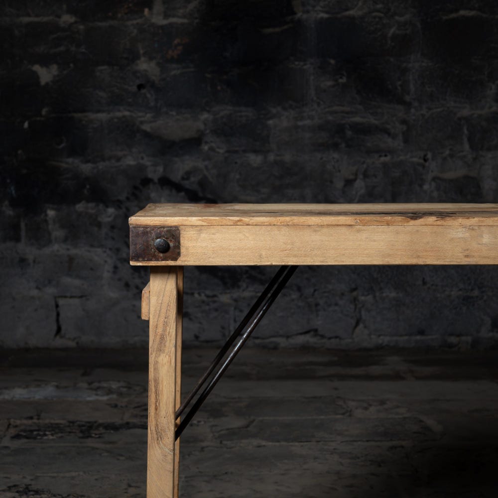 Vintage reclaimed wooden console table with self | Entry way console | living room console with folding shelf | Vintage and antique Finish.