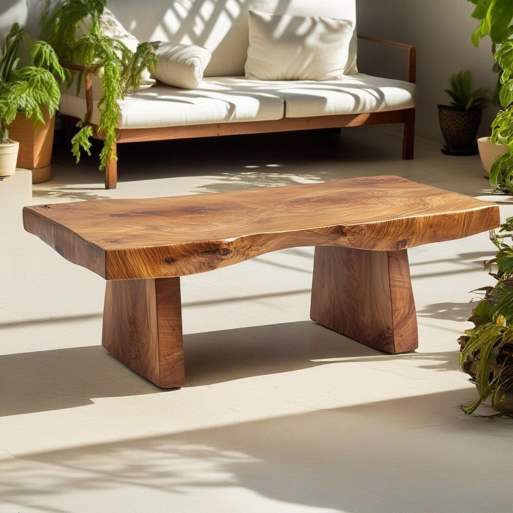 Walnut Live Edge Coffee Table, Rustic Live Edge Coffee Table, Center Wooden Coffee Table, Coffee Table