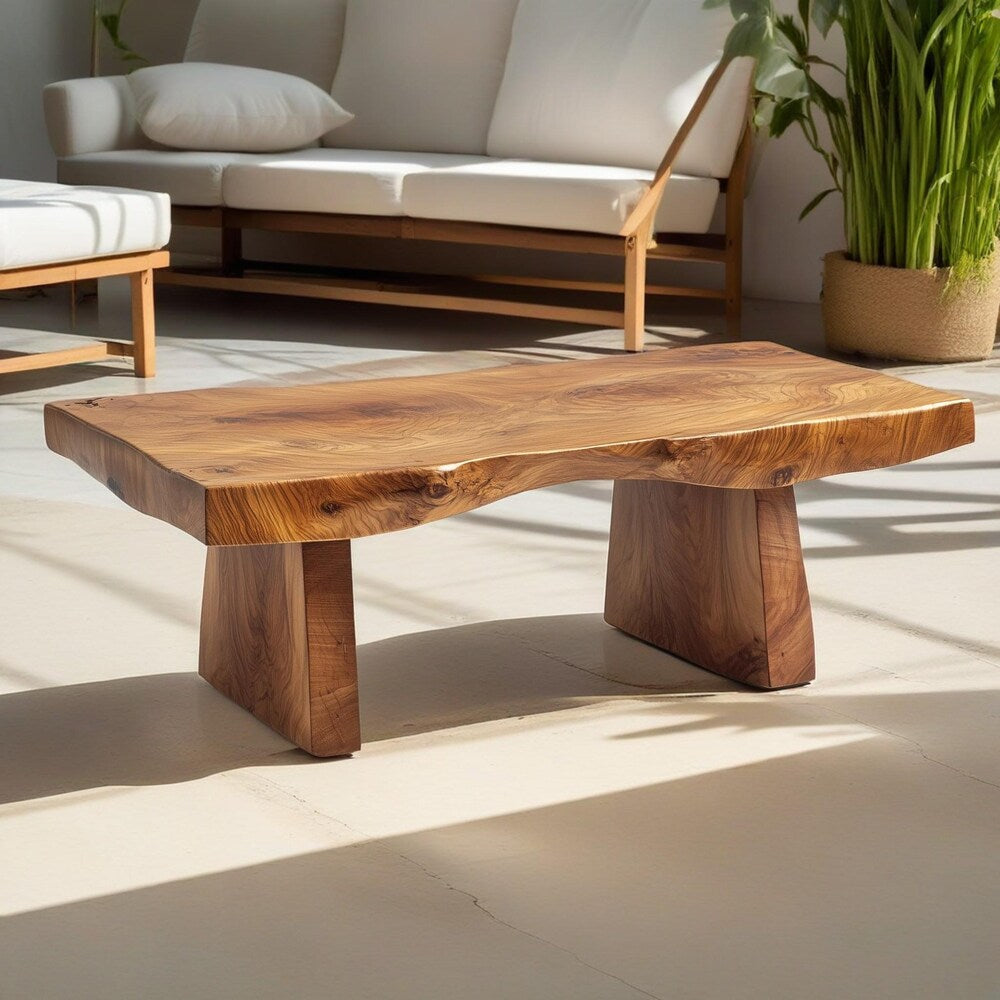 Walnut Live Edge Coffee Table, Rustic Live Edge Coffee Table, Center Wooden Coffee Table, Coffee Table
