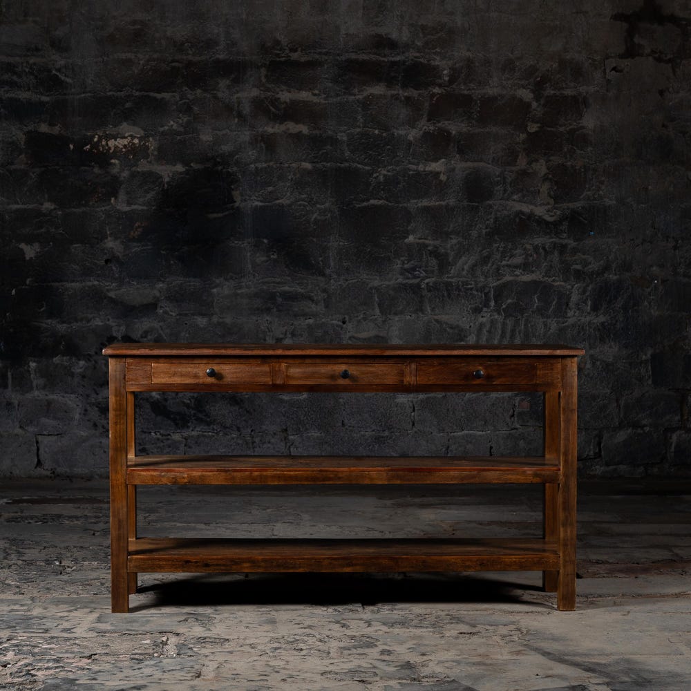 Rustic Reclaimed Weathered Wood Console Table With Drawers- Solid Wood Console Table, Console Storage Table, Wood Entry Way Tables