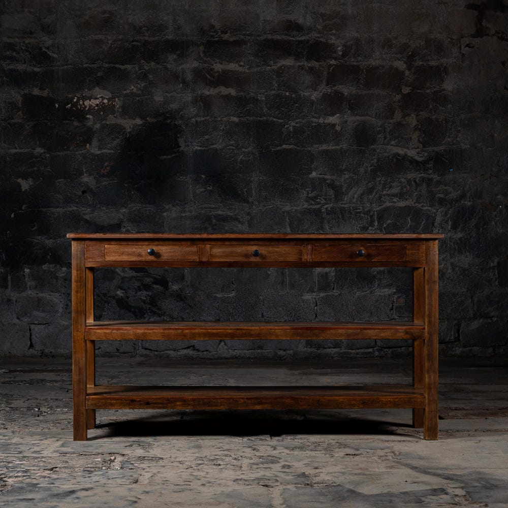 Rustic Reclaimed Weathered Wood Console Table With Drawers- Solid Wood Console Table, Console Storage Table, Wood Entry Way Tables
