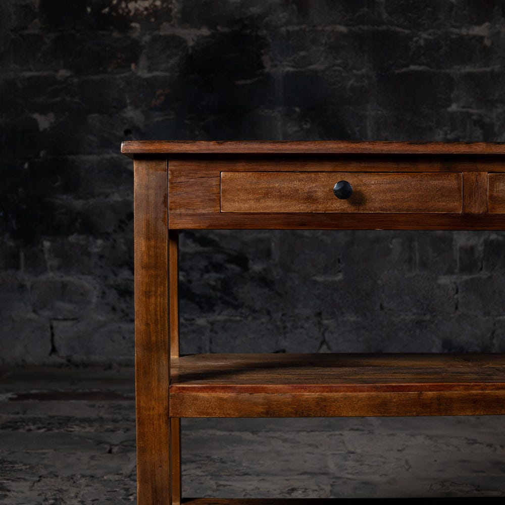 Rustic Reclaimed Weathered Wood Console Table With Drawers- Solid Wood Console Table, Console Storage Table, Wood Entry Way Tables