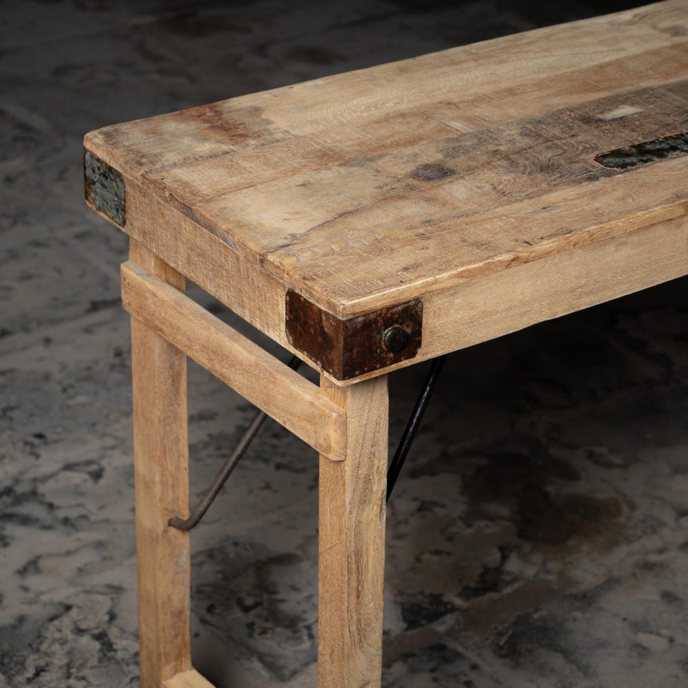 Vintage Reclaimed wood console table | Entryway console table | Antique finish folding table | Handmade Farmhouse Console Table.