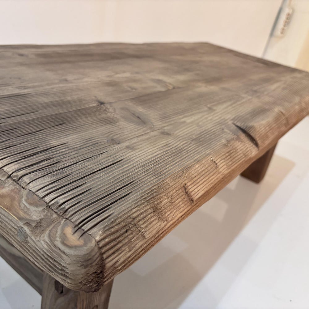 Custom Handmade Rustic Wooden Coffee Table - Farmhouse Style natural Live Edge Reclaimed Handcrafted solid rectangular wood table home decor