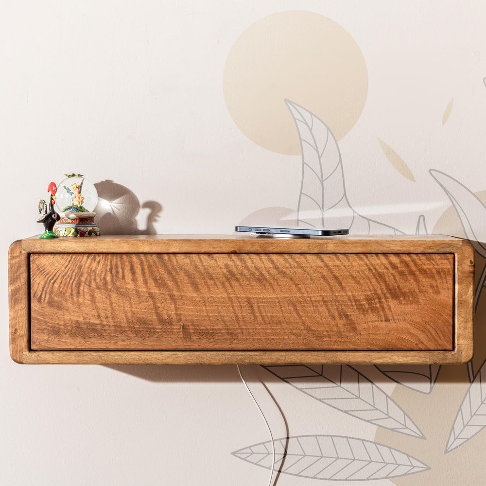 Walnut Cord Box, Storage Shelf and Cord Organizer, Wooden Cord Box for Wall, Floating Cable Box Shelf, Cable Management, Wood Cable Hider