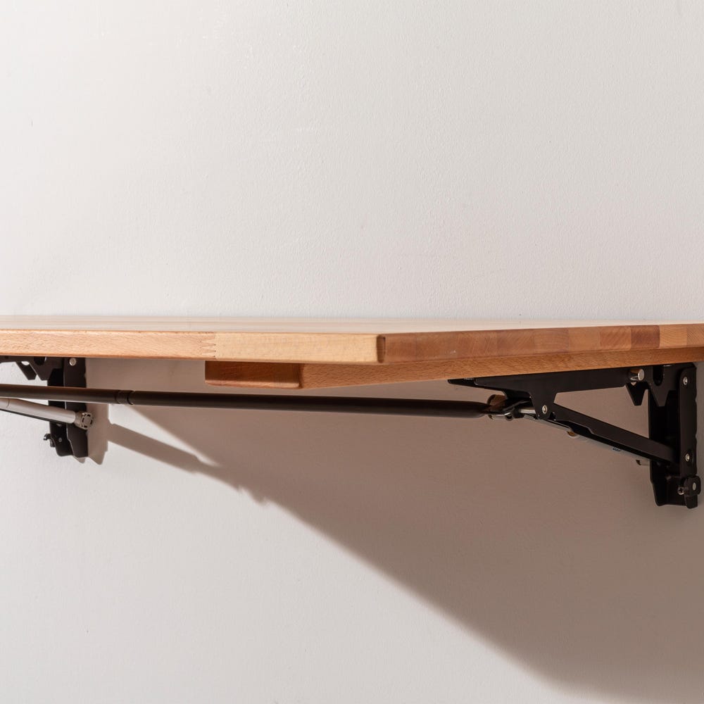 Space Saver Folding Floating Desk, Wooden Folding Table, Wall Mount Study Desk, Fold Down Dining Table, Murphy Desk, Home Office,Light Brown