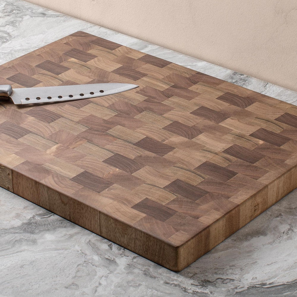 Walnut Cutting Board Double Sided, End Grain Butcher Block, Reversible Chopping Board, 1.50" and 2.00” Thickness, Mother's Day Gift