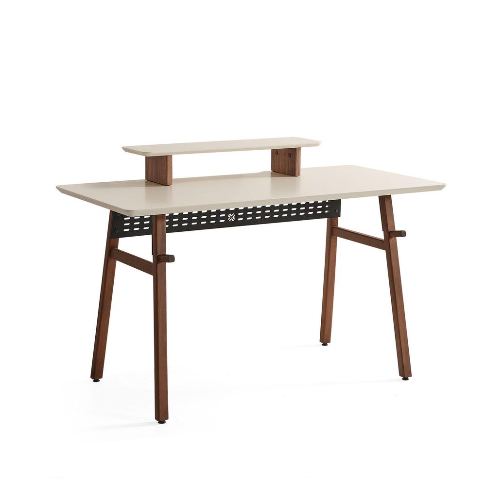 Wooden Work Desk, Wood Office Table, Minimalist Desk, Anthracite or Cream Table for Desk, Wooden Computer Desk, Personalized Gift