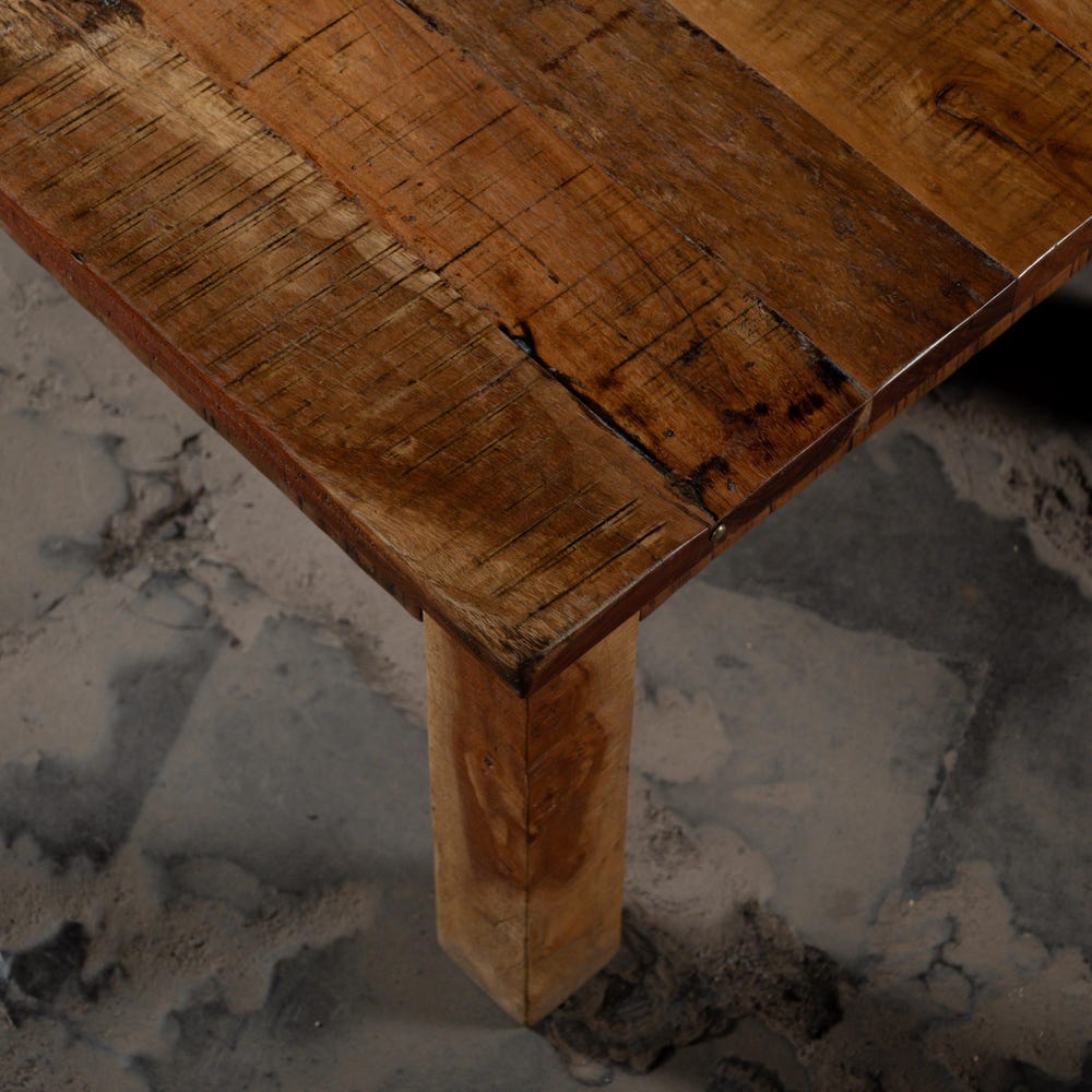 Vintage Reclaimed wood Coffee Table | Solid Wood Center Table | Antique Style Wooden Tea table | Natural Wooden Finish | Farmhouse Furniture